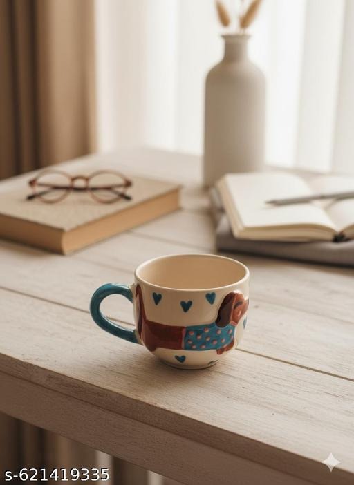 Handmade Dog Ceramic Coffee Mug | Cute Puppy Tea Cup | Aesthetic Pet Lover Drinkware