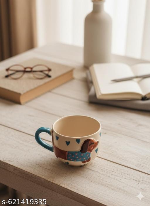 Handmade Dog Ceramic Coffee Mug | Cute Puppy Tea Cup | Aesthetic Pet Lover Drinkware